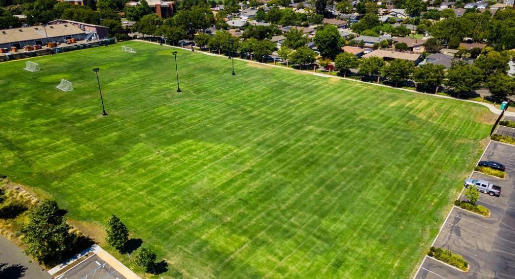 aerial shot of Brookside field